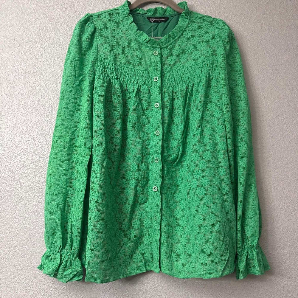 PRETTYGARDEN Top for Women 2026 Spring Long Sleeve Blouse